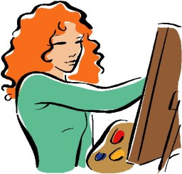 clip-art-woman painting-398378